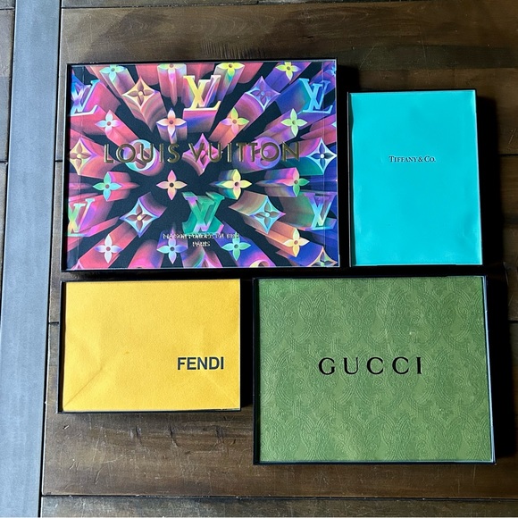 Four piece glass framed authentic luxury bag art 🖼️